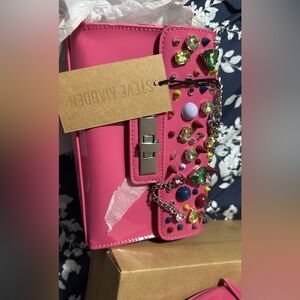 Steve Madden Pink Gem-Studded Bag & Shoes